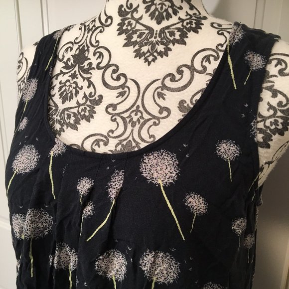 Mod Cloth Sleeveless Longer Length Babydoll Top Dandelion Print Women's medium - Picture 4 of 9